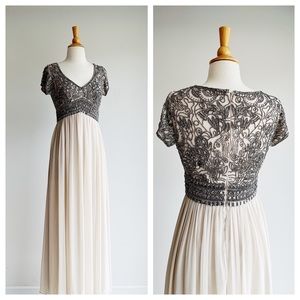 ADRIANNA PAPELL | Hand-Beaded Chiffon Floor Length Gown | 2